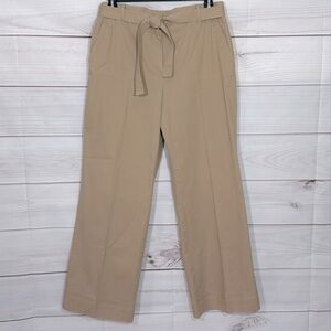 Talbots Belted Wide Leg Khaki Trousers Pants Size 14